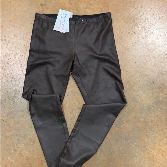 Johnny Was Pants - Johnny was faux leather brown leggings